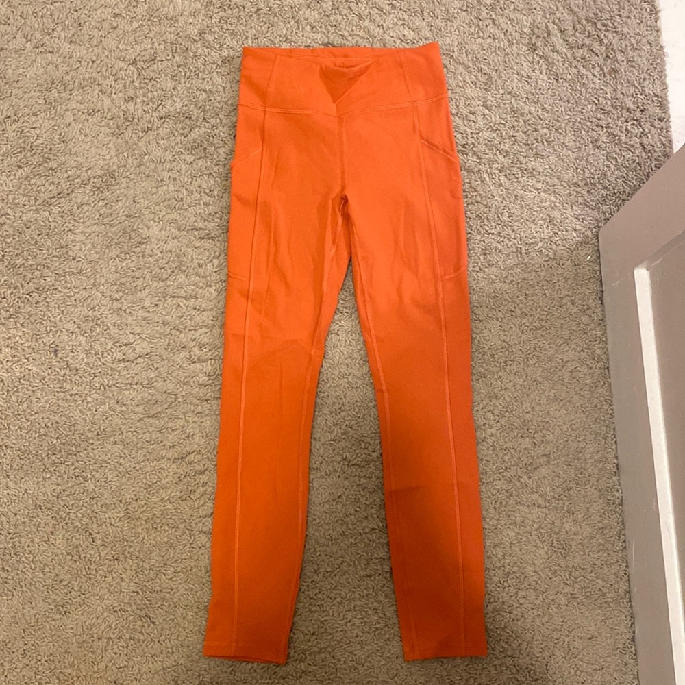 Orange lululemon leggings size 4